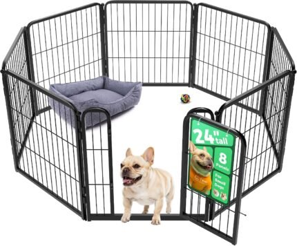 FXW Homeplus Indoor Dog Playpen, 24″ H, 8 Panels, for Puppies & Small Dogs