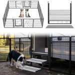 FXW Instant Dog Playpen with RV Step Grid for RV Camping, 32″ H, 16 Panels