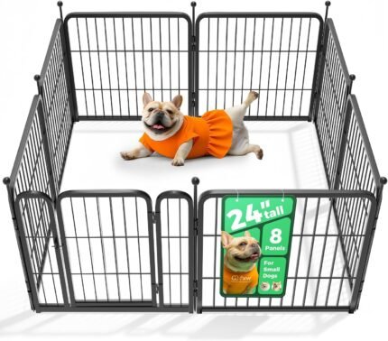 FXW Rollick Dog Playpen, Indoor, Yard & RV Camping, 24″ H, 8 Panels