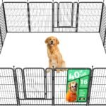 FXW Rollick Dog Playpen, Indoor, Yard & RV Camping, 40″ H, 16 Panels