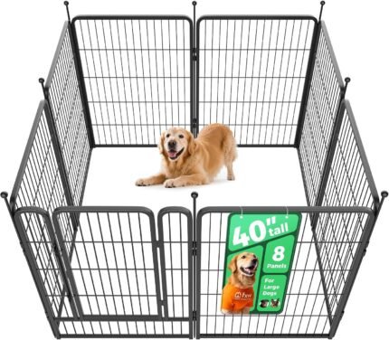 FXW Rollick Dog Playpen, Indoor, Yard & RV Camping, 40"H, 8 Panels