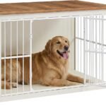 Feandrea 48″ Dog Crate Furniture, Heavy-Duty Dog Kennel Side End Table