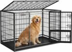Feandrea 48" Heavy-Duty Dog Crate, Convenient Feeding Door, Double Doors