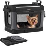 Feandrea Collapsible Dog Crate, Portable Oxford Fabric Pet Carrier, 20-Inch