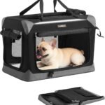 Feandrea Collapsible Dog Crate, Portable Pet Travel Crate, 24 Inches