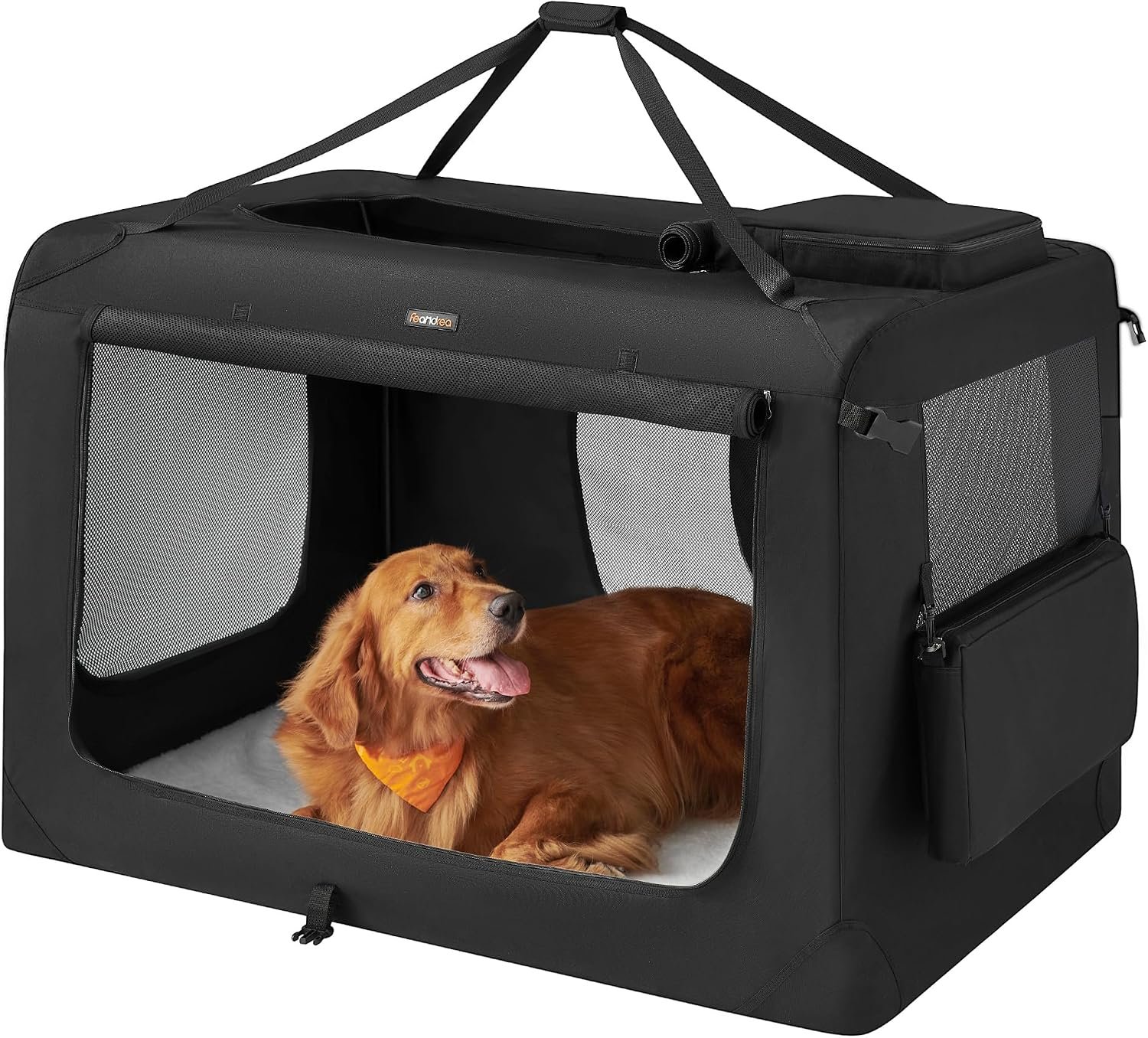 Feandrea Collapsible Soft Dog Crate, Portable Travel Carrier, 48 Inches Feandrea Collapsible Soft Dog Crate, Portable Travel Carrier, 48 Inches