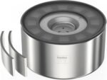 Feedoo 1 Gallon No Spill Water Bowl for Dogs, Double-Wall Stainless Steel with Splash-Proof Paws Lid and Floating Disk, Non-Slip Base, Easy to Clean Slow Water Feeder for Large Medium Dogs