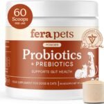 Fera Pets Organic Probiotics for Dogs & Cats with Prebiotics, 60 Scoops