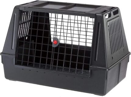 Ferplast Atlas Vehicle SUV Dog Crate, Assembled Car Dog Crate Measures 39L x 23W x 26H, Ideal for Medium to Intermediate Dog Breeds, Black