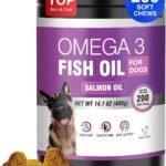 Fish Oil for Dogs Allergy and Itch Relief Chews – Omega 3 for Dog Skin and Coat Care – Salmon Oil for Dogs Anti Shedding Supplement Hot Spot Treatment EPA & DHA 200 Ct