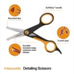 Fiskars Pet Grooming Detailing Scissors for Dogs & Cats, 5.5", Orange/Black - Image 2