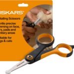Fiskars Pet Grooming Detailing Scissors for Dogs & Cats, 5.5″, Orange/Black