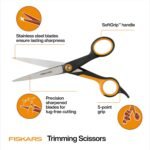 Fiskars Pet Grooming Trimming Scissors for Dogs & Cats, 6.75", Orange/Black - Image 2