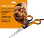 Fiskars Pet Grooming Trimming Scissors for Dogs & Cats, 6.75", Orange/Black