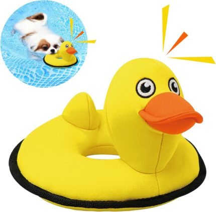 Floating Duck Dog Toy, Squeaky Water Pool Toy for Small Medium Dogs