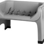 Fluff Trough Elevated Slow Feeder Dog Bowls | Puzzle Cat Bowl with Vet Approved & Non-Toxic Silicone Minimizes Neck Strain | Slow Feeder Bowl Inset Ideal for Flat Face Pets (Grey)