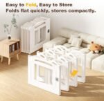 Foldable Clear Acrylic Dog Playpen with Door, 23.6" Acrylic Puppy Playpen, Easy Assemble Indoor Pet Fence with White Frame, Clear Dog Playpen for Puppies & Animal (White, 23.6‘H, 12 Panels + 1 Door) - Image 2