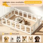 Foldable Clear Acrylic Dog Playpen with Door, 23.6" Acrylic Puppy Playpen, Easy Assemble Indoor Pet Fence with White Frame, Clear Dog Playpen for Puppies & Animal (White, 23.6‘H, 18 Panels + 1 Door) - Image 2
