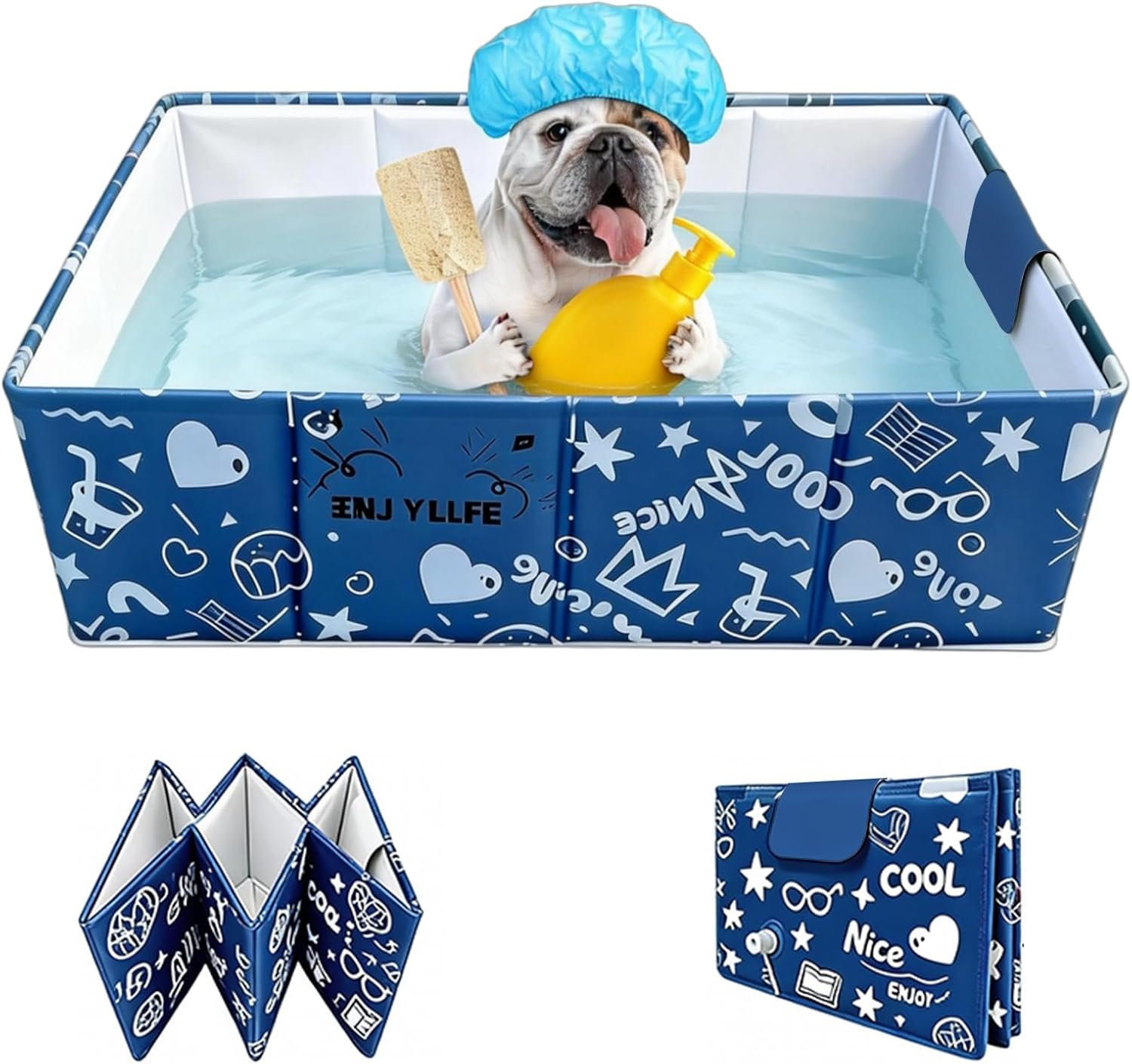 Foldable Dog Bathtub for Small to Medium Dogs & Cats Pool, Collapsible Pet Bath Tub for Shower/Kitchen Sink, Thickened Insulated Base, Portable & Space-Saving Puppy Wash Basin, Blue Foldable Dog Bathtub for Small to Medium Dogs & Cats Pool, Collapsible Pet Bath Tub for Shower/Kitchen Sink, Thickened Insulated Base, Portable & Space-Saving Puppy Wash Basin, Blue