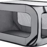Foldable Dog Kennel for Medium Dogs 36-inch, Portable Waterproof Dog Crate, Pop-Up Indoor/Outdoor Pet Cage & Car Seat Travel Bed (Grey)