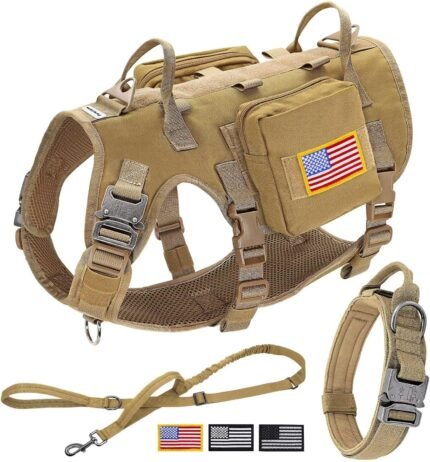 Forestpaw Tactical Dog Harness Medium Sized Dog,Military,M,Coyote Brown