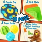 Forfon 9 Pack Dog Enrichment Toy Set with Puzzle Toy & Lick Mats - Image 2
