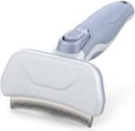 Formit Crafts Premium Pet Deshedding Tool –Small Professional Self-Cleaning Undercoat Brush for Dogs & Cats – Advanced Dual-Depth Stainless Steel Grooming Blade with One-Click Hair Release Button