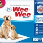 Four Paws Wee-Wee Superior Performance Unscented Puppy Pee Pads for Dogs & Puppies, Quilted Leak-Proof Dog Housebreaking Potty Training Floor Protection, Pet Supplies, 22″ x 23″, 150 Count