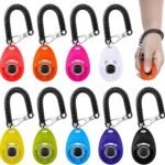 Frienda 9 Pieces Dog Training Clicker with Wrist Strap Pet Behavioral Training Clicker for Dogs Cats Birds Horses(Water Drop Style,Multicolor)