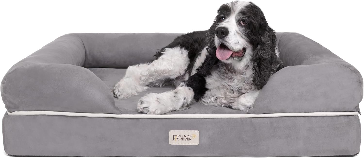 Friends Forever Large Dog Bed Couch, Orthopedic Pet Sofa Memory Foam Friends Forever Large Dog Bed Couch, Orthopedic Pet Sofa Memory Foam