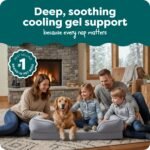 FurHaven Cooling Gel Dog Bed for Large Dogs, Perfect Comfort Sofa Bed with Cool Gel-Top Foam with a Solid Orthopedic Foam Base for Joint Support, Washable Cover, Jumbo XL, Plush & Velvet, Granite Gray - Image 2