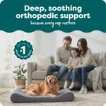 FurHaven Orthopedic Dog Bed for Large Dogs, Luxe Lounger Contour Mattress with Solid Orthopedic Foam Slab for Joint Support, Removable Washable Cover, Jumbo XL, Plush Suede, Gray - Image 2