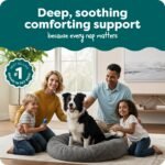 Furhaven 36" Round Calming Donut Dog Bed for Large/Medium Dogs, Refillable w/ Removable Washable Cover, For Dogs Up to 75 lbs - Shaggy Plush Long Faux Fur Donut Bed - Gray, Large - Image 2