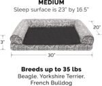 Furhaven Memory Foam Dog Bed for Medium/Small Dogs w/ Removable Bolsters & Washable Cover, For Dogs Up to 35 lbs - Plush & Southwest Kilim Woven Decor Sofa - Boulder Gray, Medium - Image 2