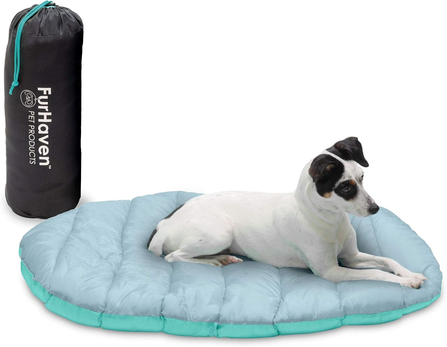 Furhaven Outdoor Travel Dog Bed for Small Dogs w/ Carry Bag, Washable & Foldable, Great for Crates & Kennels – Trail Pup Travel Pillow Mat w/ Stuff Sack Bag – Aqua/Granite Gray, Small Furhaven Outdoor Travel Dog Bed for Small Dogs w/ Carry Bag, Washable & Foldable, Great for Crates & Kennels – Trail Pup Travel Pillow Mat w/ Stuff Sack Bag – Aqua/Granite Gray, Small