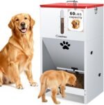 GADFISH 60 lbs Large Automatic Dog Feeder, Outdoor Heavy Duty Pet Feeder for Large Breed Dogs, with Viewing Window and Lockable Door