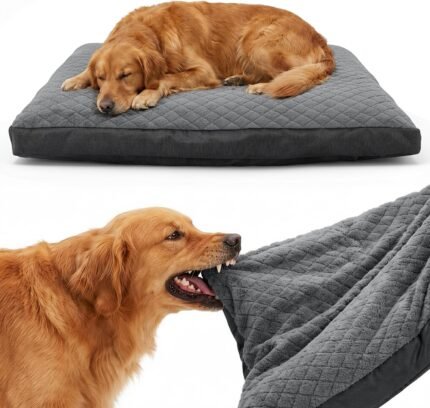 GASUR Indestructible Chew-Proof Dog Bed for Large Dogs, Durable Crate Bed