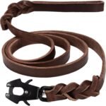 GEIT Genuine Leather Heavy Duty Dog Leash for Medium and Large Dogs