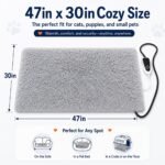 GOLOPET Extra Large Dog Heating Pad, 47×30 In with Smart Thermostat Switch and Power Line Protection Tube,Obtained MET and UL Dual Certification,Waterproof Pet Heating Pad with Long Velvet Cloth Cover - Image 2