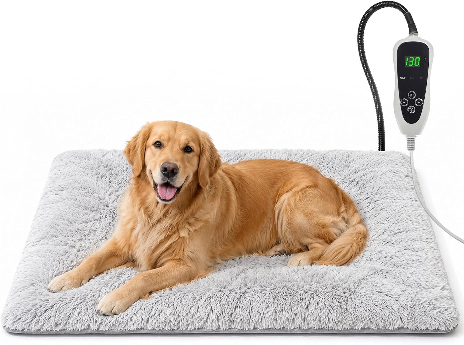 GOLOPET Extra Large Dog Heating Pad, 47×30 In with Smart Thermostat Switch and Power Line Protection Tube,Obtained MET and UL Dual Certification,Waterproof Pet Heating Pad with Long Velvet Cloth Cover GOLOPET Extra Large Dog Heating Pad, 47×30 In with Smart Thermostat Switch and Power Line Protection Tube,Obtained MET and UL Dual Certification,Waterproof Pet Heating Pad with Long Velvet Cloth Cover