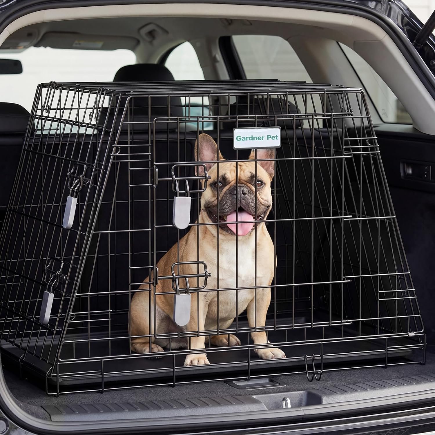 Gardner Pet Portable Dog Crate for Car Travel, Metal Travel Pet Crate with Tray, Tapered Kennel Fit Car Trunk, Pet Carrier for Puppy/Small Dogs, 29″ L x 18.5″ W x 21″ H Gardner Pet Portable Dog Crate for Car Travel, Metal Travel Pet Crate with Tray, Tapered Kennel Fit Car Trunk, Pet Carrier for Puppy/Small Dogs, 29″ L x 18.5″ W x 21″ H