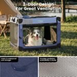 Gardner Pet Soft Collapsible Dog Crate - 26 Inch Portable Travel Dog Crate for Puppy/Small Dogs Indoor & Outdoor, 3-Door Pet Crate with Durable Mesh Windows & Storage Bag, Blue - Image 2