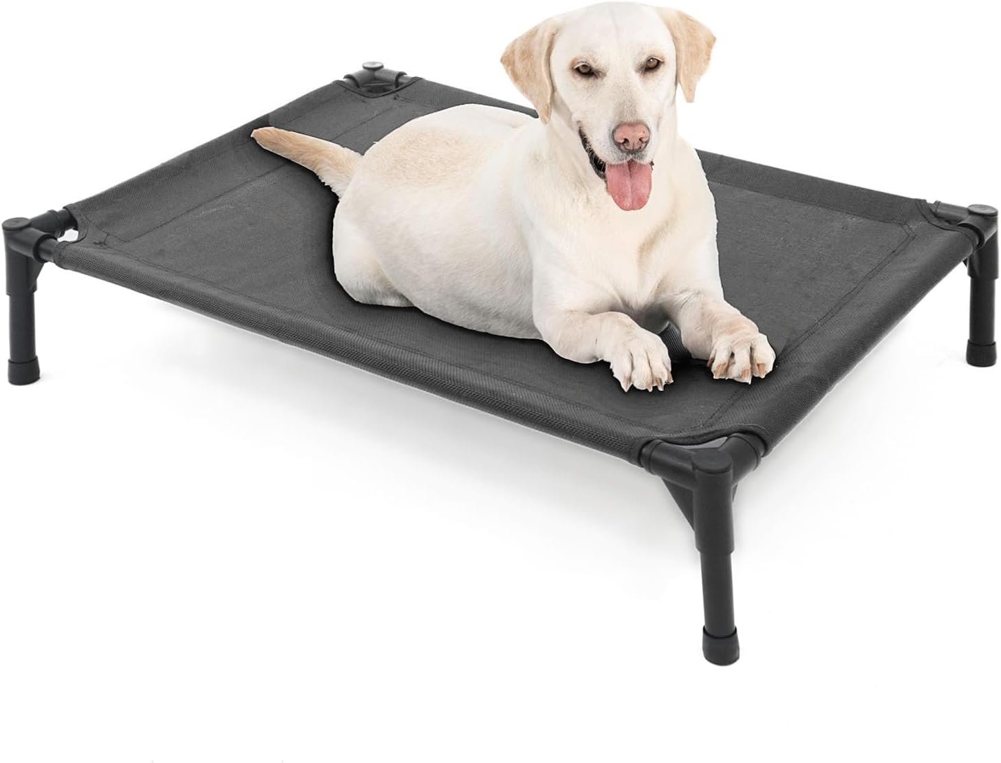 Garnpet Elevated Dog Bed for Large Dogs, Raised Dog Cot Fits Up to 120 LBs, Heavy Duty Pet Cots with Durable Supportive Teslin Recyclable Washable Mesh, Indoor & Outdoor Pet Bed, Dark Grey Garnpet Elevated Dog Bed for Large Dogs, Raised Dog Cot Fits Up to 120 LBs, Heavy Duty Pet Cots with Durable Supportive Teslin Recyclable Washable Mesh, Indoor & Outdoor Pet Bed, Dark Grey