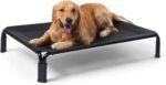 Garnpet Screwless Assembly Elevated Dog Bed for Large Dogs, Heavy Duty Raised Dog Cot for Outdoor Use with Teslin Washable Mesh