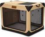 Garnpet Soft Dog Crate for Medium Dogs, 4-Door Foldable Collapsible Dog Crate with Soft Sides, Indoor & Outdoor Travel Dog Kennel