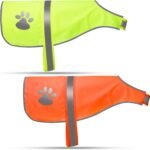 Geyoga 2 Pcs Reflective Dog Vest Adjustable Safety Vest,L,Orange, Yellow