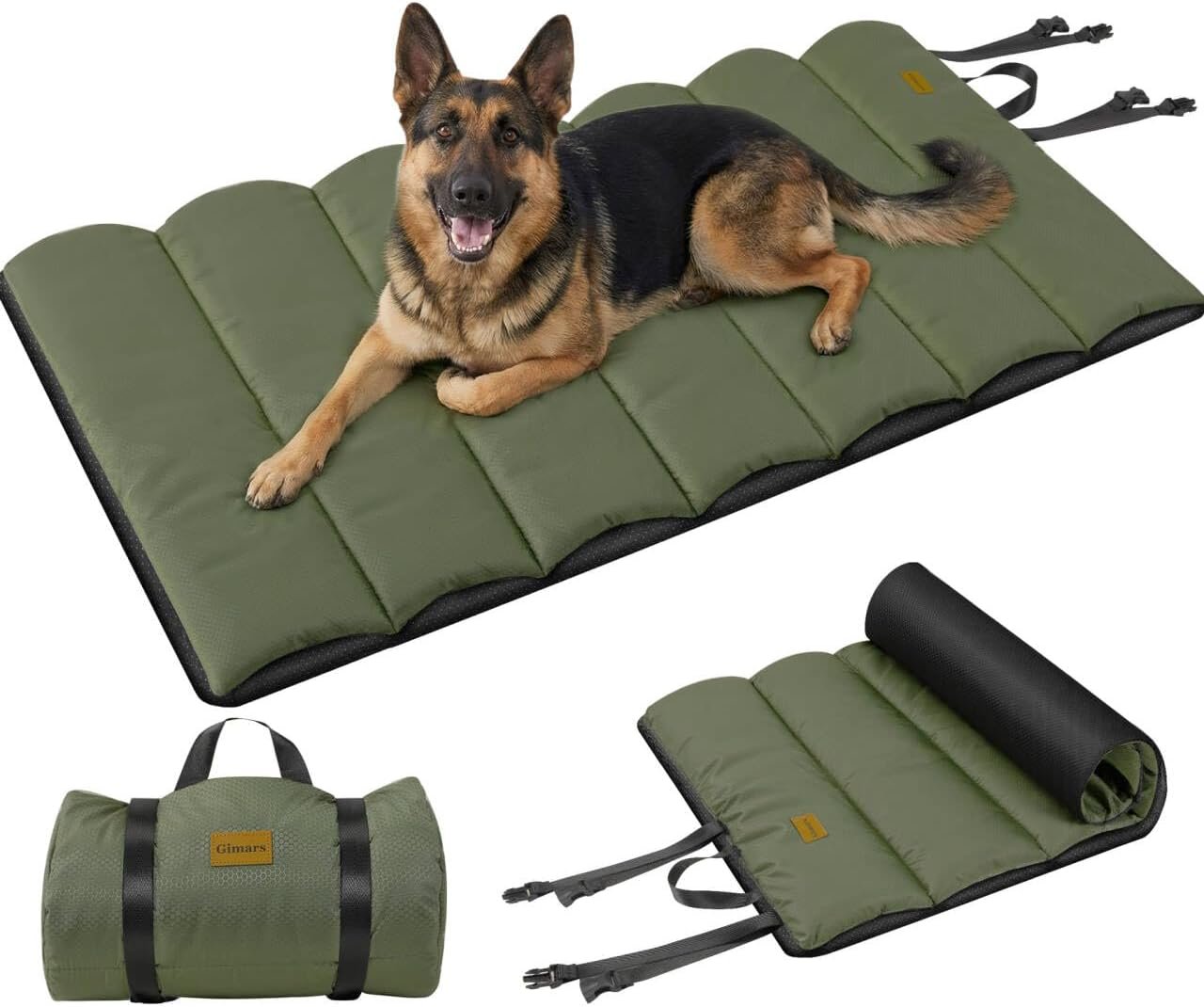 Gimars Upgraded Thickened XL Outdoor Dog Bed with Waterproof Film, Easy to Roll Up with Buckle, Large Travel Pet Bed for Large & Extra Large Dog, Portable, Foldable, Washable for Camping,Traveling Gimars Upgraded Thickened XL Outdoor Dog Bed with Waterproof Film, Easy to Roll Up with Buckle, Large Travel Pet Bed for Large & Extra Large Dog, Portable, Foldable, Washable for Camping,Traveling