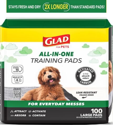 Glad for Pets, Activated Carbon Disposable - Dog Pee Pads, 100 Count Large