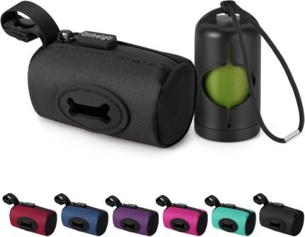 Gobeigo 2-in-1 Dog Poop Bag Holder【Easy Pull-Out Version】(Black)