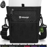 Gobeigo 4 Cup Dog Treat Pouch with Silicone Insert Bag& Clicker(Black)